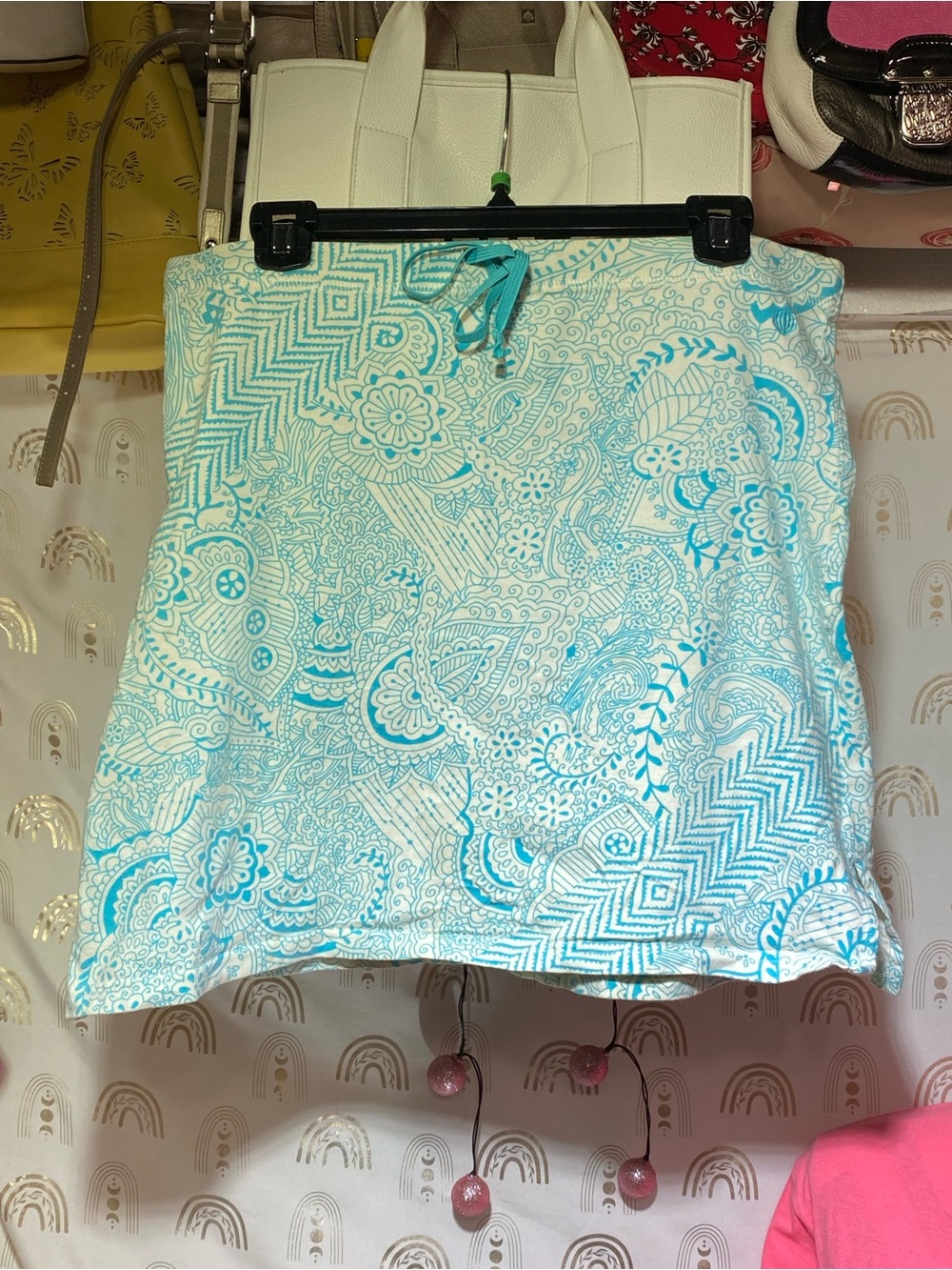 Xhilaration Turquoise & White Paisley Swim Coverup Skirt